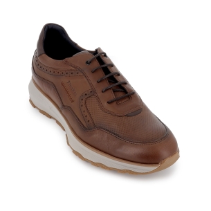 Deportiva  piel cómoda con cordones finos hombre camel 2