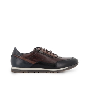 Zapato con cordones y cremallera hombre marron