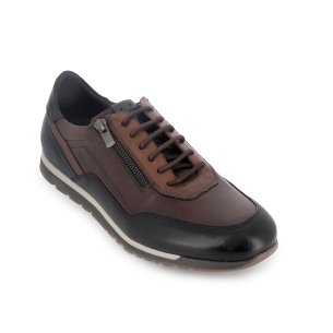 Zapato con cordones y cremallera hombre marron 2