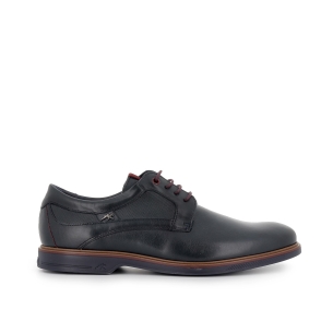 Zapato de cordones piel grabados hombre azul