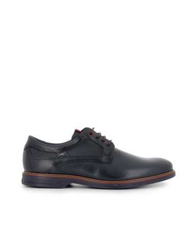 Zapato de cordones piel grabados hombre azul