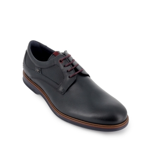 Zapato de cordones piel grabados hombre azul 2