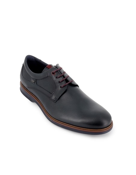 Zapato de cordones piel grabados hombre azul