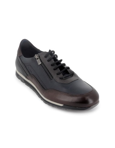 Zapato con cordones y cremallera hombre azul