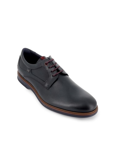 Zapato de cordones piel grabados hombre azul