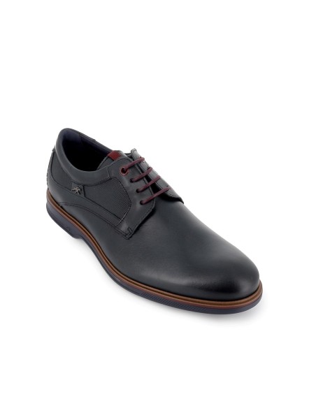 Zapato de cordones piel grabados hombre azul