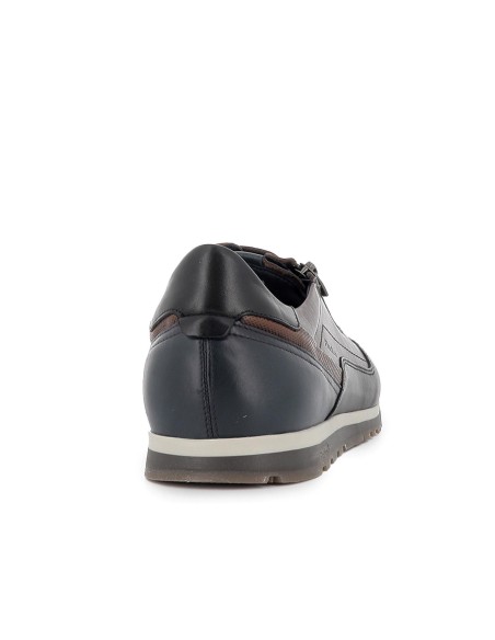 Zapato con cordones y cremallera hombre marron