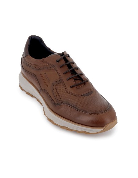 Deportiva  piel cómoda con cordones finos hombre camel