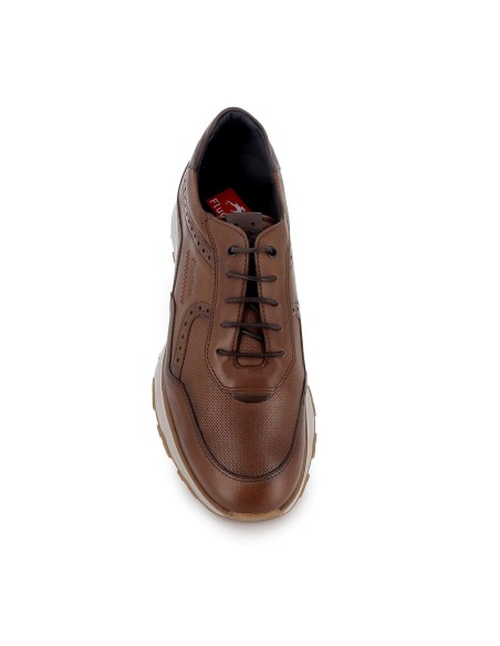 Deportiva  piel cómoda con cordones finos hombre camel