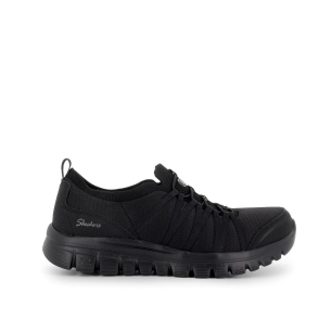 Deportivas comodas cordones elasticos entrelazados mujer negro