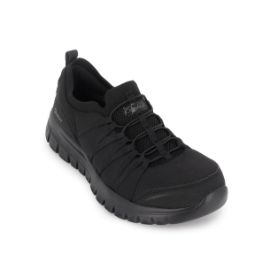 Deportivas comodas cordones elasticos entrelazados mujer negro 2