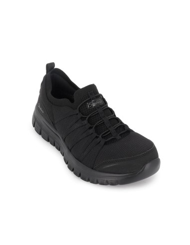 Deportivas comodas cordones elasticos entrelazados mujer negro