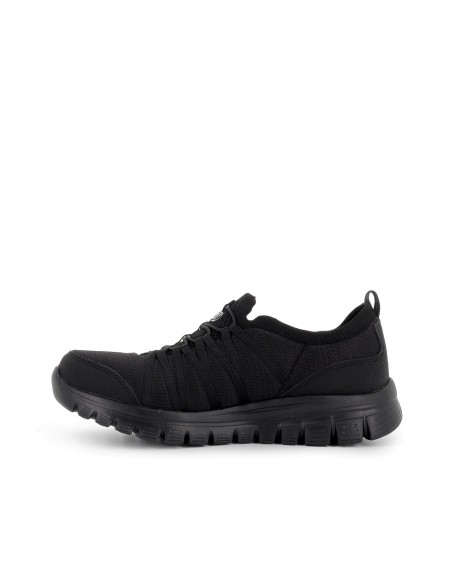 Deportivas comodas cordones elasticos entrelazados mujer negro
