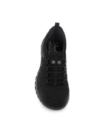 Deportivas comodas cordones elasticos entrelazados mujer negro