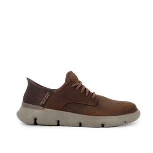 Botin casual piel con cordones Slip-Ins para hombre marron