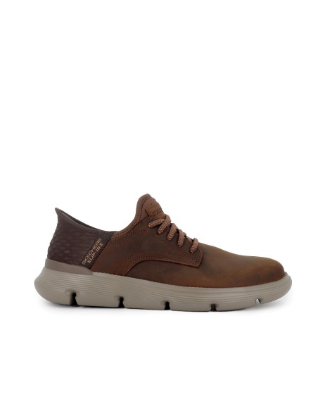 Botin casual piel con cordones Slip-Ins para hombre marron