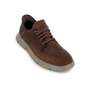 Botin casual piel con cordones Slip-Ins para hombre marron 2