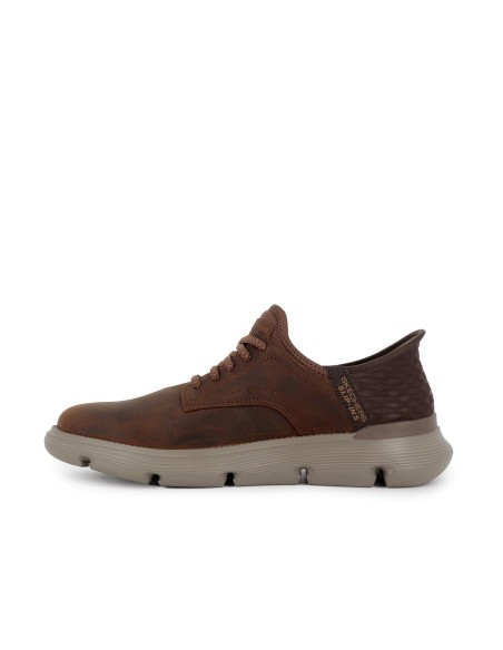 Botin casual piel con cordones Slip-Ins para hombre marron