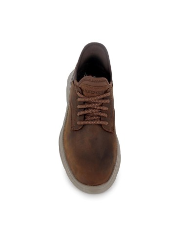 Botin casual piel con cordones Slip-Ins para hombre marron