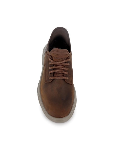 Botin casual piel con cordones Slip-Ins para hombre marron