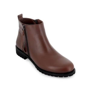 Botin piel combi grabados serpiente cremallera tacon mujer cuero 2