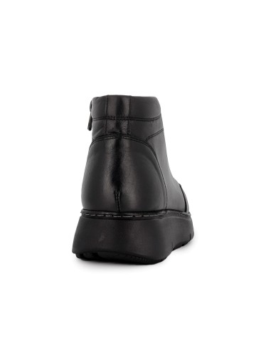 Botin piel elasticos cuña mujer negro