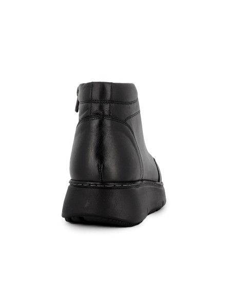 Botin piel elasticos cuña mujer negro