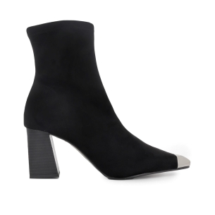 Botin ante elastico con puntera metal mujer negro