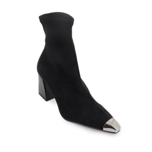 Botin ante elastico con puntera metal mujer negro 2