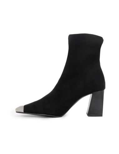 Botin ante elastico con puntera metal mujer negro