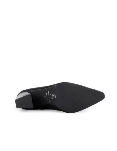 Botin ante elastico con puntera metal mujer negro