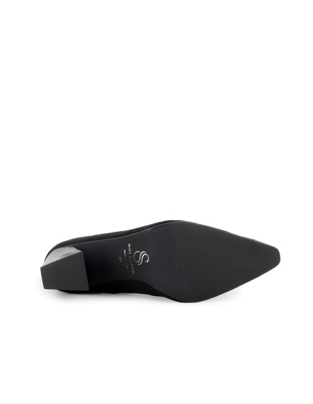 Botin ante elastico con puntera metal mujer negro