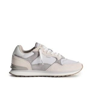 Deportiva de piel contraste gris para mujer