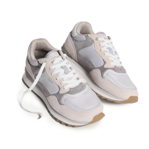 Deportiva de piel contraste gris para mujer 2