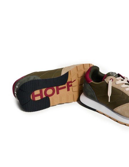 Deportivas cordones piel combi hombre verde