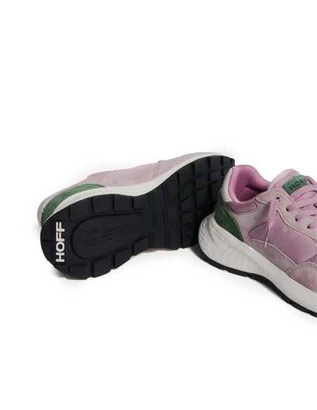 Deportiva de piel combinacion rosa para mujer