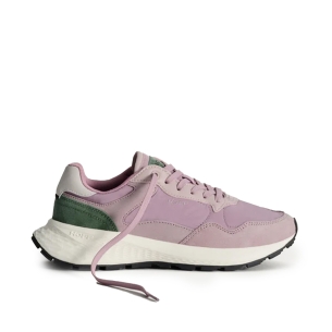Deportiva de piel combinacion rosa para mujer