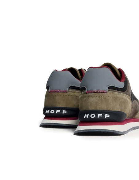 Deportiva de piel contraste negro para hombre