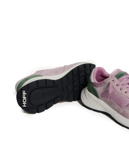 Deportiva de piel combinacion rosa para mujer