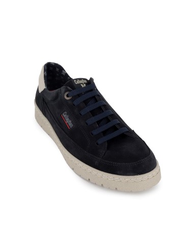 Zapato de cordones de piel ante hidrofuga hombre azul