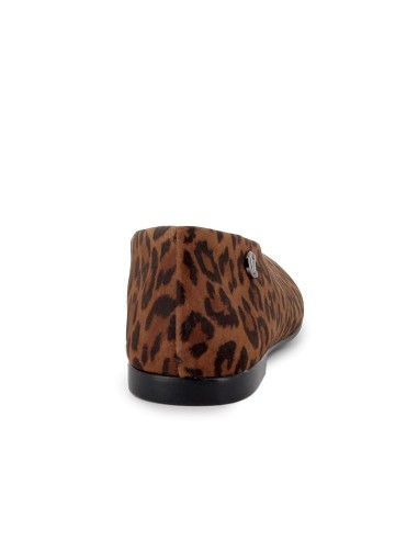 Bailarinas piel leopardo con tacon bajo mujer