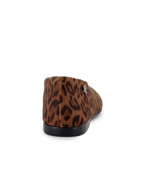 Bailarinas piel leopardo con tacon bajo mujer