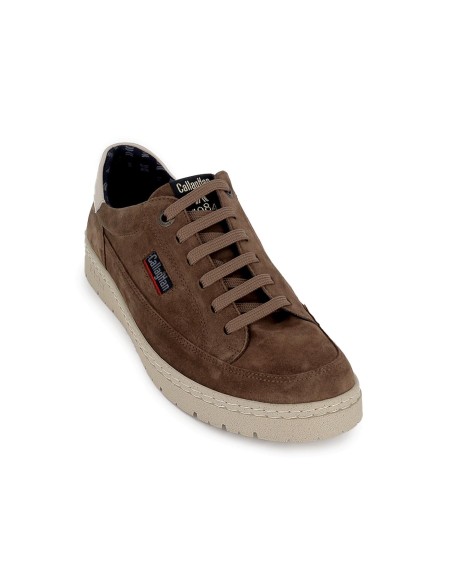 Zapato de cordones de piel ante hidrofuga hombre marron