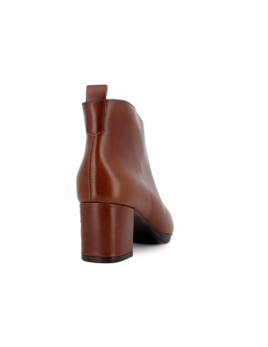 Botin piel suave de corte irregular con cremallera mujer cuero