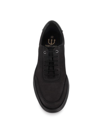 Zapato de cordones de piel natural y ligero hombre negro