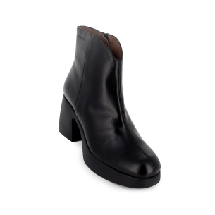 Botin irregular piel con cremallera tacon y plataforma mujer negro 2