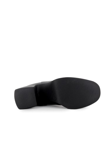 Botin irregular piel con cremallera tacon y plataforma mujer negro