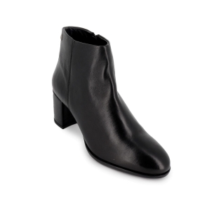 Botin cortado piel suave con tacon mujer negro 2