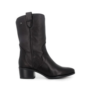 Bota tejana ribetes y tacon medio mujer negro