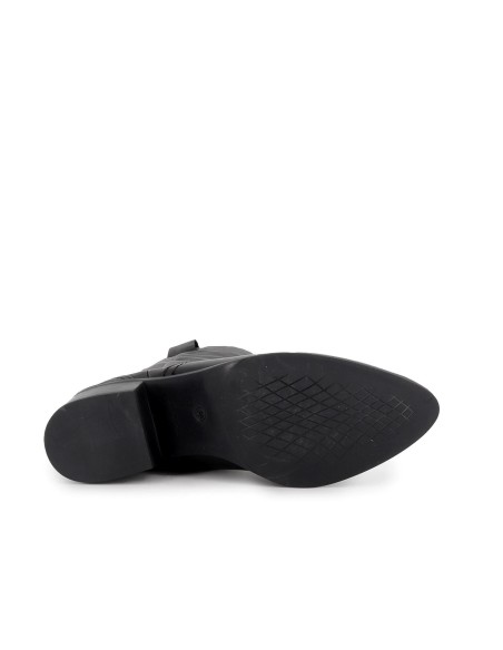 Bota tejana ribetes y tacon medio mujer negro